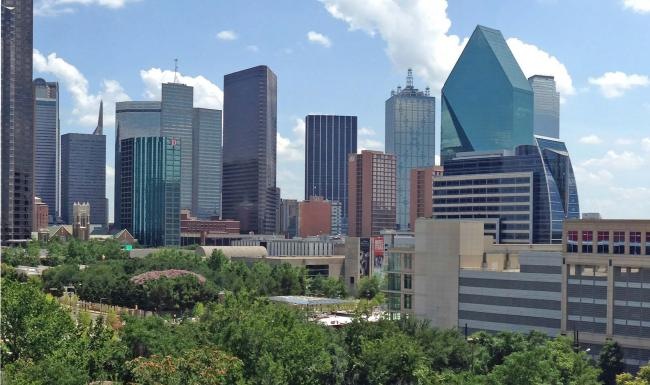 a city with tall buildings