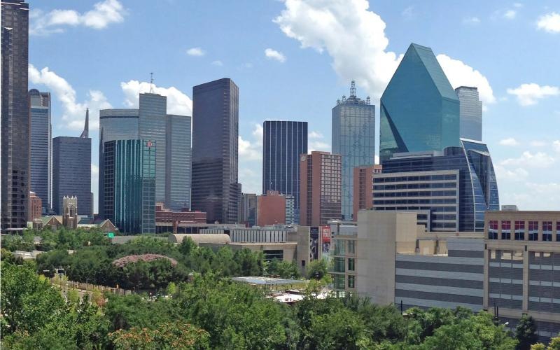 a city with tall buildings